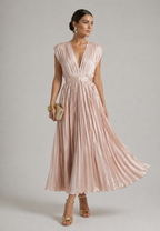 Violet & Grace™ | Timeless Pleated Midi Dress