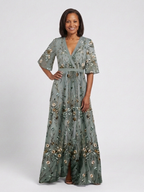 Violet & Grace™ | Floral V Neck Short Sleeve Maxi Dress